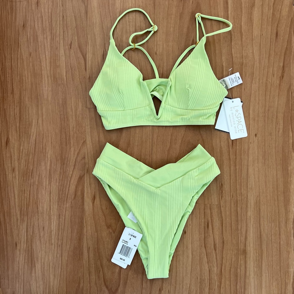 L*Space Siren Top Mojito Green Ribbed (size s)